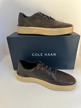 Cole Haan GrandPro Crew Wingtip Dark Chocolate Sneakers Men's Size 10M C382821